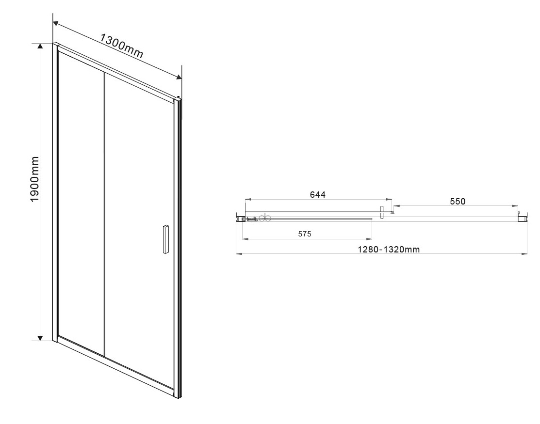 Душевая дверь Vincea Garda 130x190 VDS-1G130CL хром, прозрачная