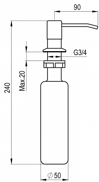 Дозатор жидкого мыла Granula GR-1403 базальт