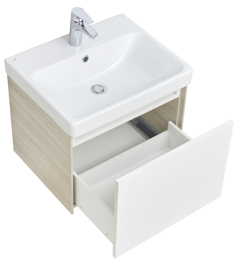 Мебель для ванной Акватон Асти 55 см ясень шимо, белый
