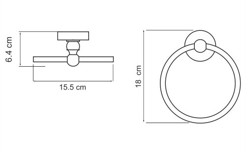 Вешалка для полотенец WasserKRAFT Nau K-7760, кольцо