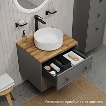 Мебель для ванной Iddis Torr 60 см со столешницей, темно-серый