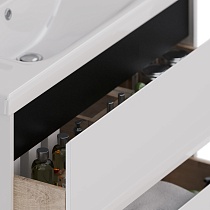 Мебель для ванной Lemark Combi 100 см белый глянец/черный