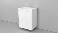 Мебель для ванной Velvex Klaufs 60 см подвесная, 2 ящика, белый глянец