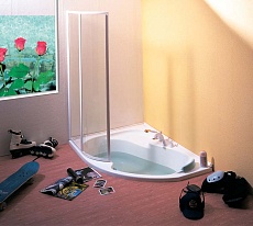 Шторка для ванны Ravak VSK2 Rosa белая/Transparent 150x150 L