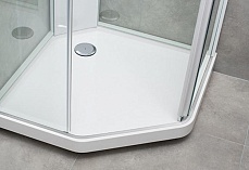 Душевая кабина IFO/IDO Showerama Comfort 100x100 пятиугольный, профиль белый, стекло прозрачное