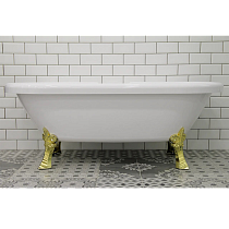 Акриловая ванна Радомир Леонесса 175x80 на ножках &quot;лилия&quot; золото, чаша перламутр, оболочка перламутр