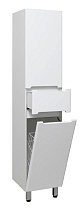 Шкаф пенал Руно Парма 35 см R, с корзиной для белья напольный/подвесной, белый 