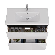 Мебель для ванной Lemark Combi 100 см белый глянец/черный
