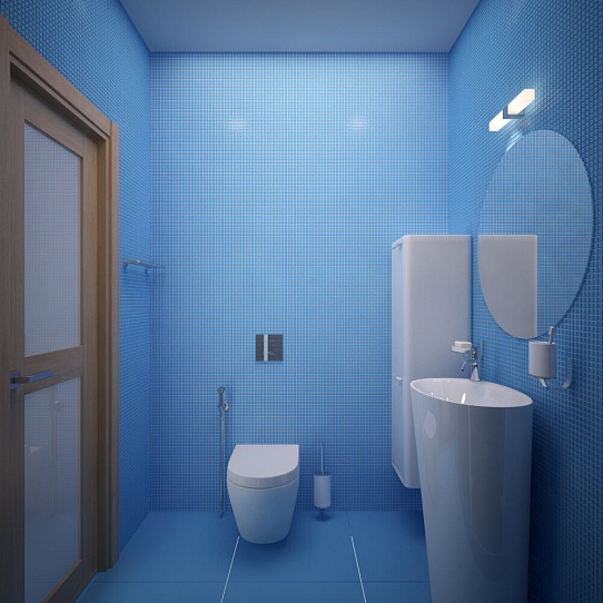Дизайн-проект ванной комнаты "Неоновый свет"
