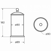 Контейнер для ватных дисков Cezares APHRODITE-PC-02-Sw бронза, Swarovski