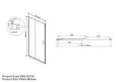 Душевая дверь Vincea Garda VDS-1G115CL 115x190 хром, прозрачная