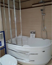 Акриловая ванна Ваннеса Ирма 150х97 с полотенцедержателем, г/м Актив хром, L