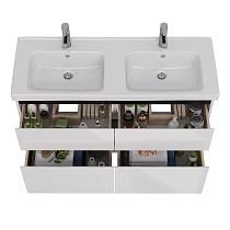 Мебель для ванной Lemark Combi 125 см белый глянец/черный