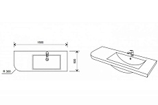 Раковина со столешницей Kolpa-San Lux Concept 150 R