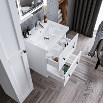 Мебель для ванной Бриклаер Хелена 60 см рамочный белый