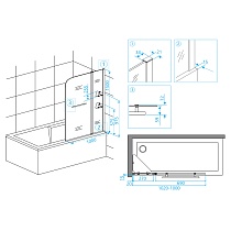 Шторка для ванны RGW Screens SC-08 100x150 прозрачное, хром