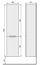 Шкаф-пенал Jorno Modul Mоl.04.150/P/W 35x150 см, белый