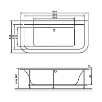 Акриловая ванна Vayer Options BTW 180x85 см