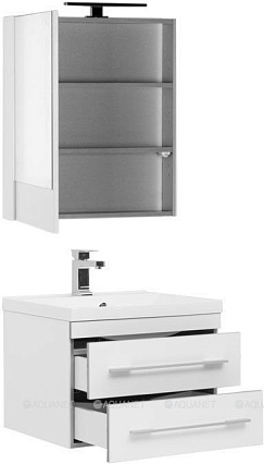 Мебель для ванной Aquanet Верона 58 см подвесная, белый