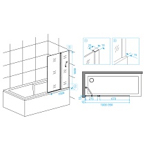 Шторка для ванны RGW Screens SC-11 100x140 хром, прозрачная