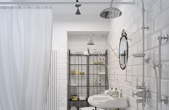 Дизайн-проект ванной комнаты "Белая роза".