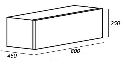 База под металлический каркас Cezares Cadro 80 см, подвесная, 1 ящик, черный