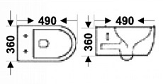 Подвесной унитаз Gid Tr2198-18 с сиденьем микролифт, черный глянцевый