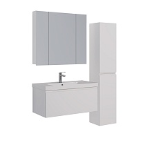 Зеркальный шкаф Lemark Universal 100x80 LM100ZS-U, белый глянец