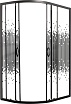Душевой уголок Мономах ДУ 90/70/180 МЗ BL L/R 90x70 прозрачное с рисунком, черный, 10000008623