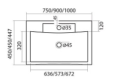 Раковина Art&Max AM-LAV-750-MR-FP 75 см
