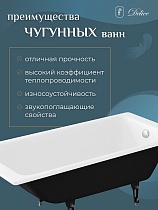 Чугунная ванна Delice France Parallel 170x70 DLR220505