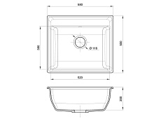 Кухонная мойка GranFest Vertex GF-V-580 58 см топаз, мрамор