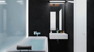 Дизайн-проект ванной комнаты "Цвет настроения черный".