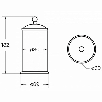 Контейнер для ватных дисков Cezares APHRODITE-PC-02-M бронза