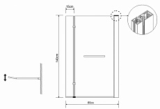 Шторка для ванны Grossman GR-108 80x150 прозрачное, хром