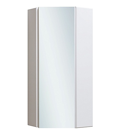 Шкаф навесной Руно Кредо 30 см угловой с зеркалом белый