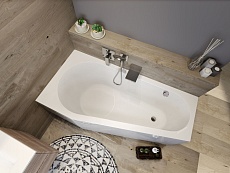 Акриловая ванна Riho Delta Plug & Play 150x80 R, с монолитной панелью