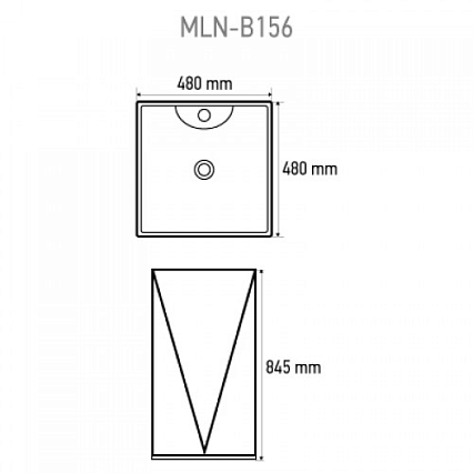 Раковина Melana MLN-B156 48 см моноблок
