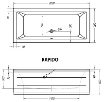 Акриловая ванна Kolpa-San Rapido BASIS 200x90