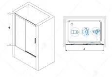 Шторка для ванны RGW Screens SC-45 180x150 хром, прозрачная