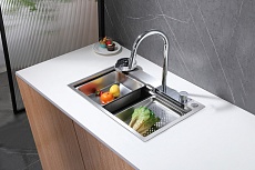 Кухонная мойка Abber Wasser Kreis AF2194 68 см хром