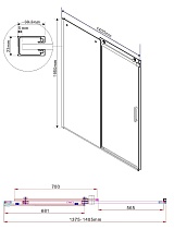 Душевая дверь Vincea Como VPS-1C 140x195 VPS-1C140CL хром, прозрачная