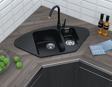 Кухонная мойка GranFest Quarz GF-Z14 93 см черный
