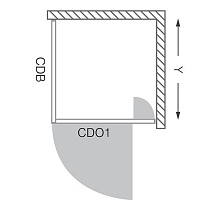 Боковая стенка Roltechnik Classic Line CDB 800 80 см, узорчатое стекло/белый профиль