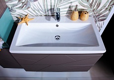 Мебель для ванной Бриклаер Кристалл 80 см ясень анкор темный/софт графит