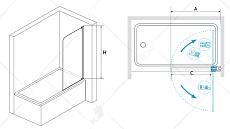 Шторка для ванны RGW Screens SC-01 80x150 прозрачное, хром