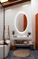 Зеркало Art&Max Ovale 57x77 см, с функцией антипар