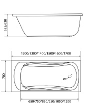 Акриловая ванна Creto Classio 10-17070 170x70 см