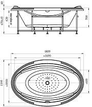 Акриловая ванна Fra Grande Гранада 185x119 чаша перламутр