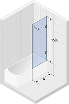 Шторка для ванны Riho Scandic M107 100 см с покрытием Riho Shield, R